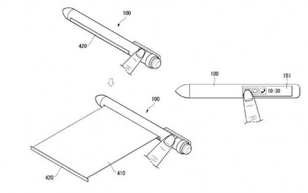 LG запатентовала смарт-ручку с обычным и гибким дисплеями