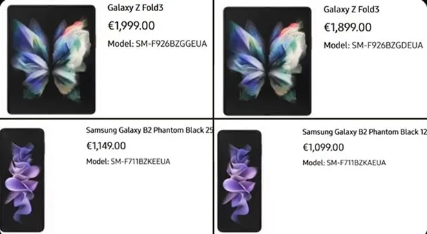 Стали известны цены складных смартфонов Samsung Galaxy Z Flip3 и Galaxy Z Fold3