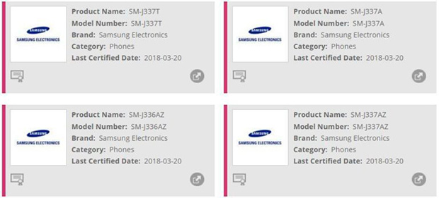 Samsung Galaxy J3 (2018) сертифицирован WFA в нескольких вариантах