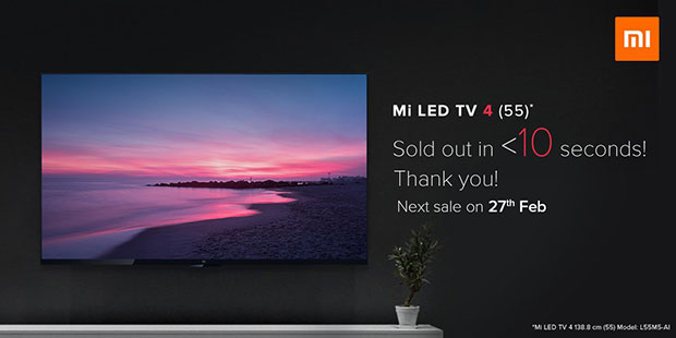 Xiaomi распродала всю партию телевизоров Mi LED TV 4 всего за 10 секунд
