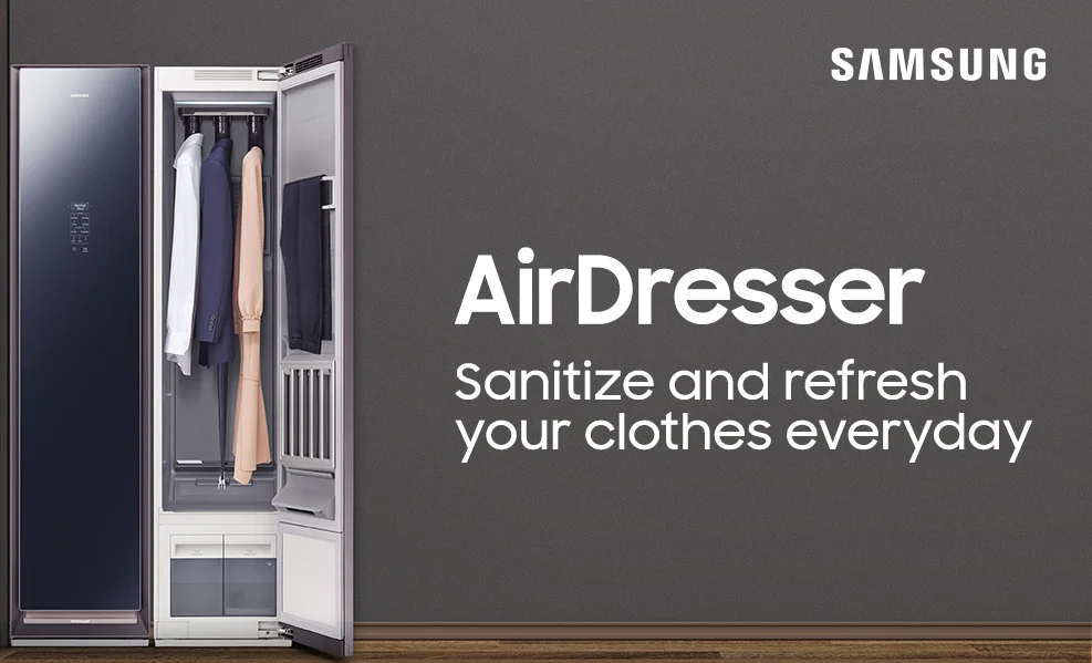 Samsung выпустила смарт-гардеробную AirDresser для сушки и дезинфекции вещей