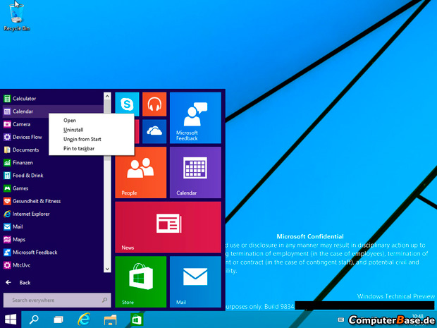 В Сеть утекли первые скриншоты Windows 9