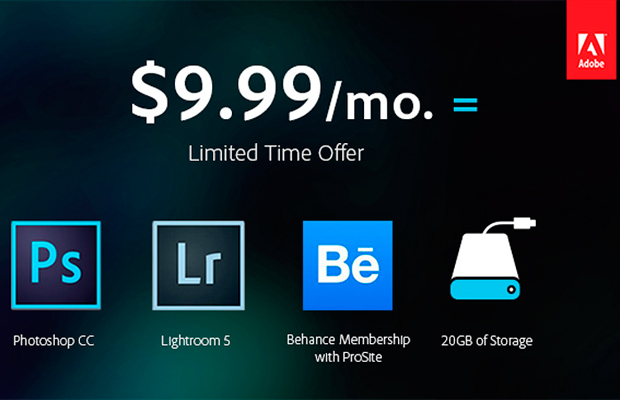 Adobe раздает каждому Photoshop CC/Lightroom 5/Behance + 20 Гб в облаке за $10 в месяц до 2 декабря