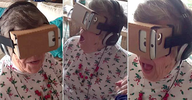 Как 88-летняя бабушка отреагировала на виртуальную реальность