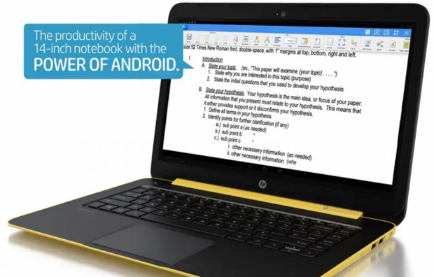 HP SlateBook 14 станет первым Android-ноутбуком