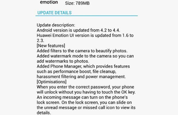 Huawei Ascend P6 начал получать Android 4.4 KitKat