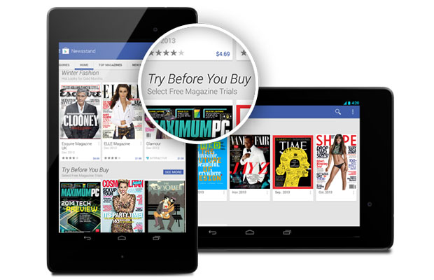 Google запустила приложение Newsstand, которое объединяет различные печатные СМИ в одну ленту