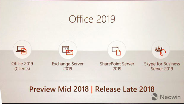 Microsoft анонсировала Office 2019, но выпустит его только через год
