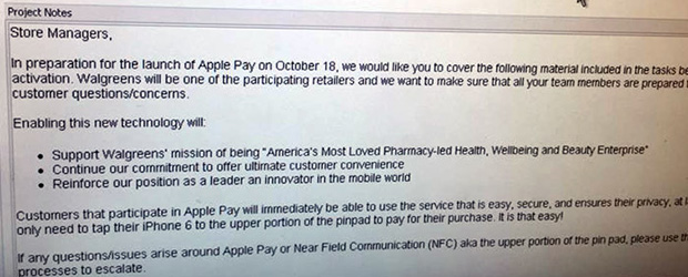 Walgreens начнет принимать оплату через Apple Pay с 18 октября
