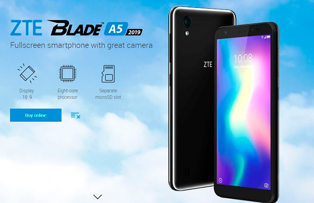 Представлен бюджетный смартфон ZTE Blade A5 2019