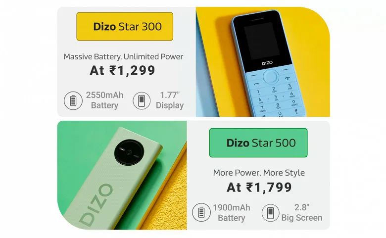 Представлены бюджетные телефоны Dizo Star 300 и Star 500