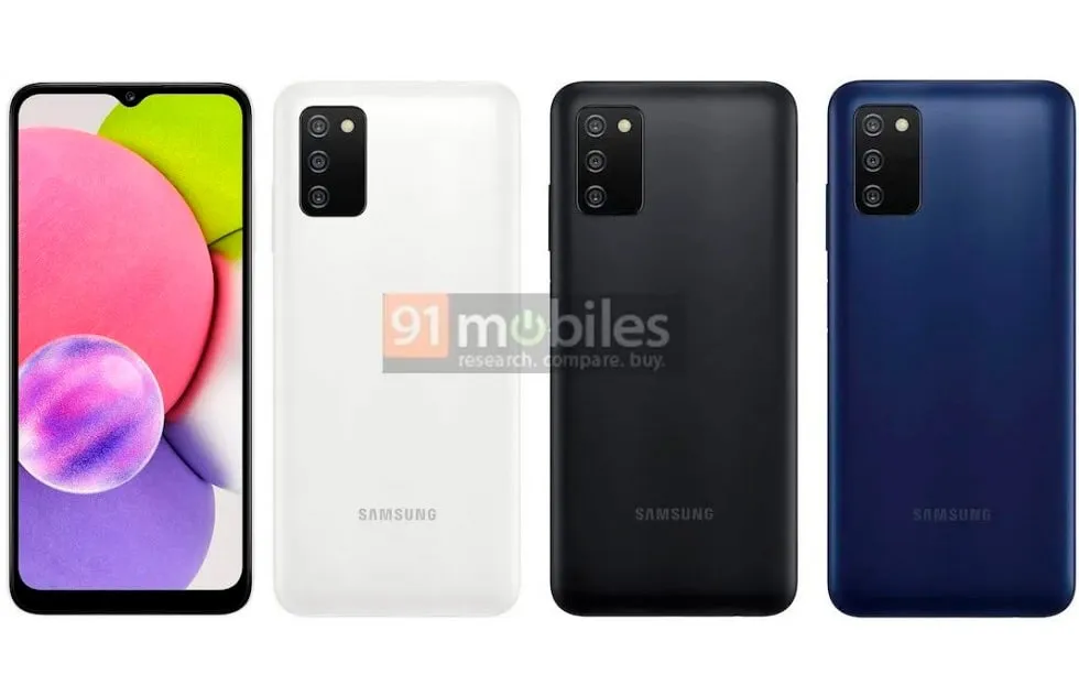 Опубликованы новые рендеры бюджетного смартфона Samsung Galaxy A03s