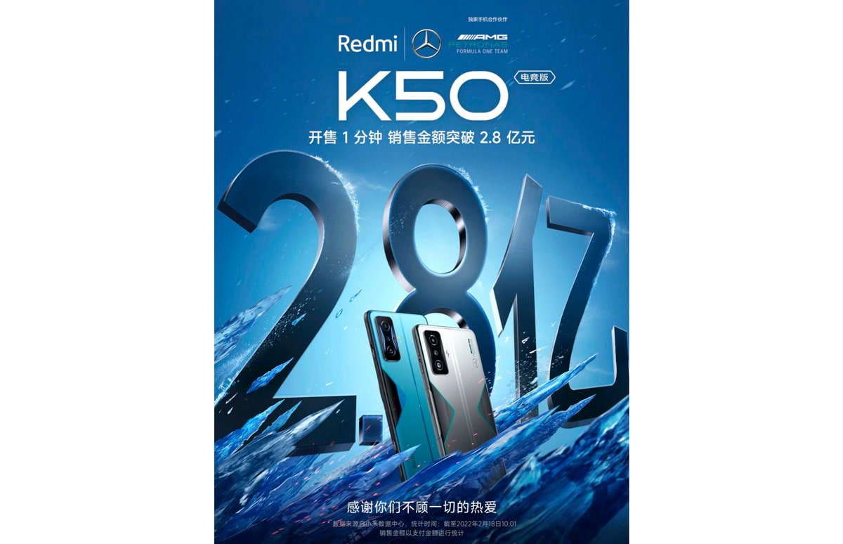 Xiaomi продала более 70 000 смартфонов Redmi K50 Gaming всего за 1 минуту