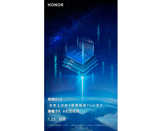 Honor 9X получит процессор Kirin 810