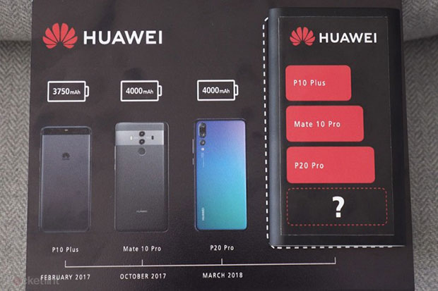 Huawei намекает на большую емкость аккумулятора Mate 20 Pro