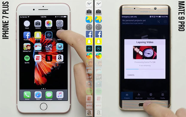 Сравнение мощности Huawei Mate 9 Pro и iPhone 7 Plus