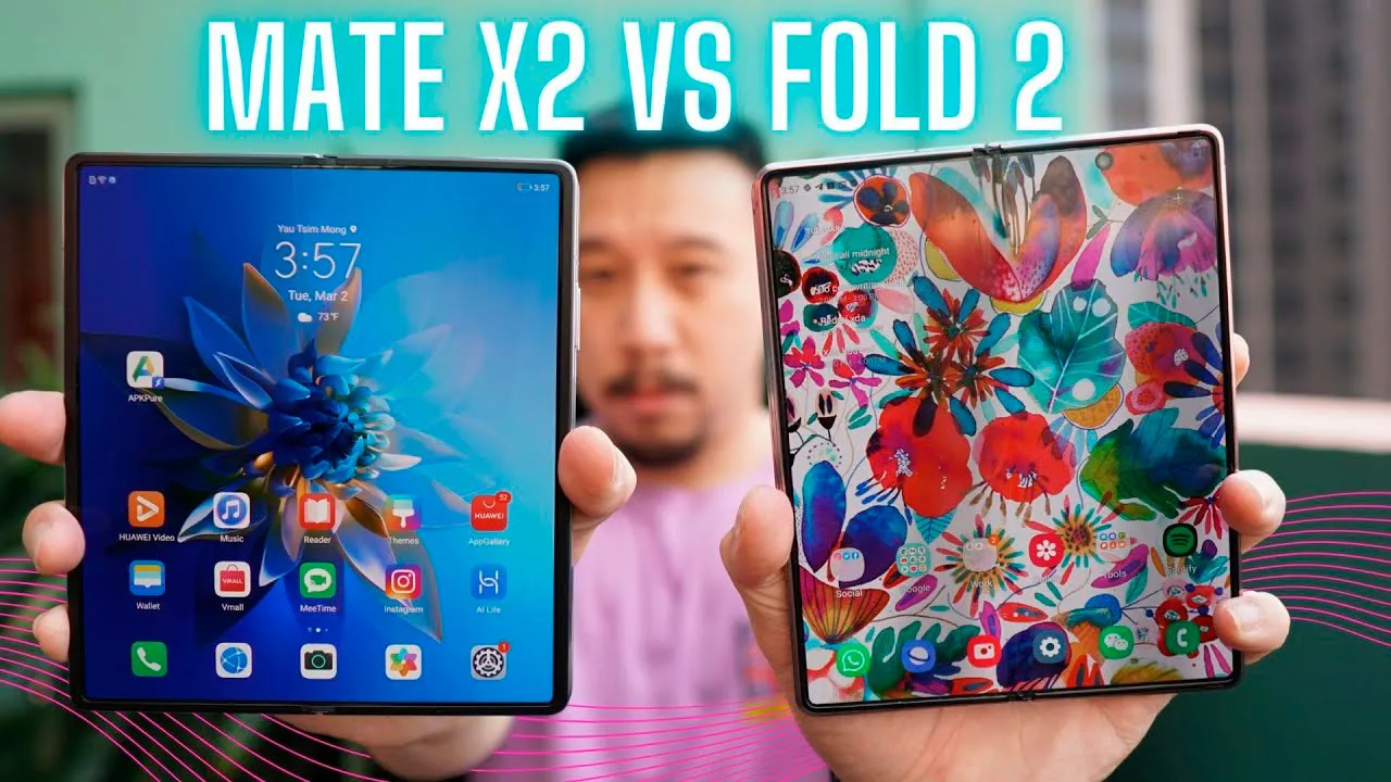 Проведено сравнение складных смартфонов Samsung Galaxy Z Fold 2 и Huawei Mate X2