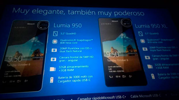 В Сеть попали слайды с презентации смартфонов Microsoft Lumia 950, 950 XL и 550