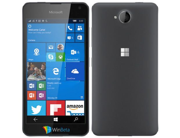Новые данные о смартфоне Microsoft Lumia 650