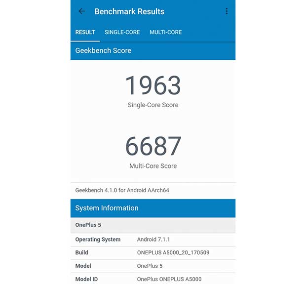 OnePlus 5 оказался мощнее Galaxy S8 и Xperia XZ Premium в Geekbench
