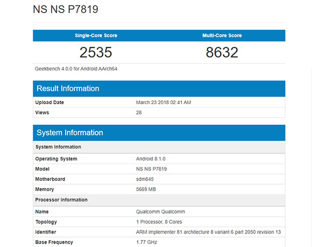 OnePlus 6 могли протестировать в Geekbench