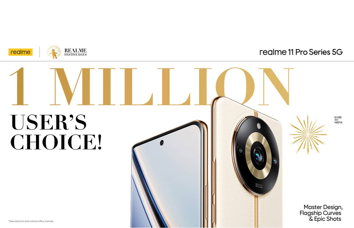 Realme хвастает продажей 1 млн смартфонов Realme 11 Pro и 11 Pro+ в Индии