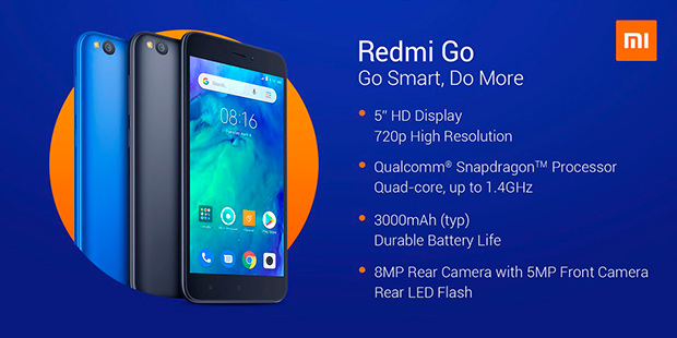 Xiaomi представила бюджетный Android Go смартфон Redmi Go