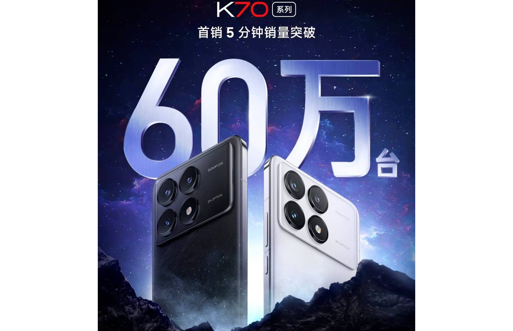 За 5 минут продано более 600 000 смартфонов серии Redmi K70