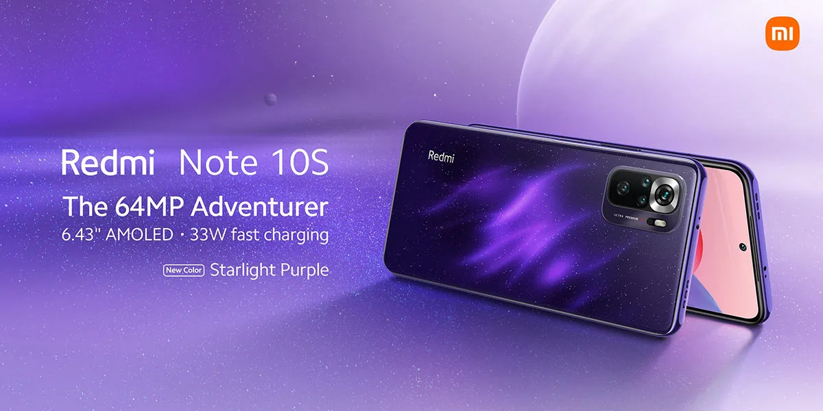 Смартфон Redmi Note 10S выпустили в цвете Straight Purple