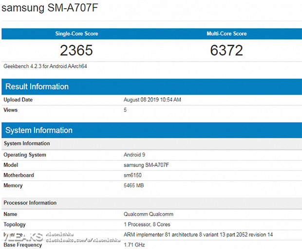 Samsung выпустит смартфон Galaxy A70s с чипом Snapdragon 675 и 6 ГБ ОЗУ