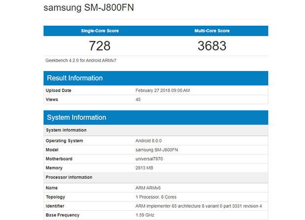 Samsung выпустит смартфон Galaxy J8
