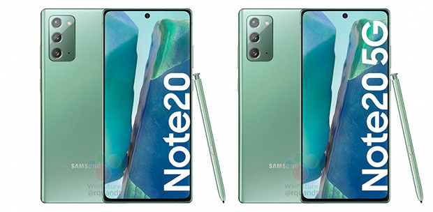 Samsung Galaxy Note20 показан в новом цвете Mystic Green