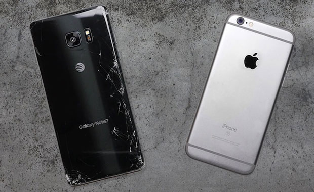 Краш-тест iPhone 6s и Galaxy Note 7 на профессиональном оборудовании