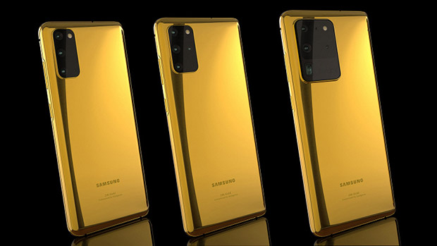 Выпущены смартфоны Samsung Galaxy S20, покрытые 24-каратным золотом