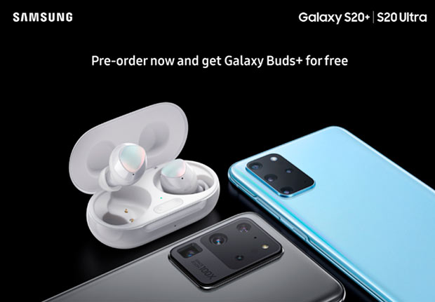 Samsung подарит наушники Galaxy Buds+ покупателям Galaxy S20+ и S20 Ultra