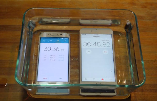 iPhone 6S Plus и Samsung Galaxy S6 Edge 30 минут пролежали в воде