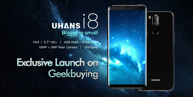 Представлен бюджетный смартфон Uhans i8 с системой распознавания лиц