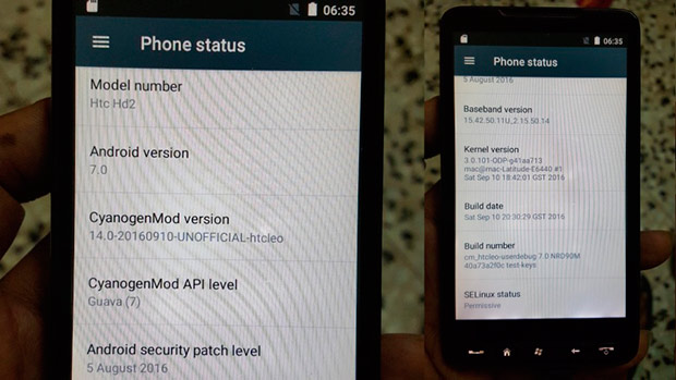 Почти вечный смартфон: на HTC HD2 установили Android 7