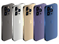 iPhone 14 Pro показан в пяти цветовых вариантах