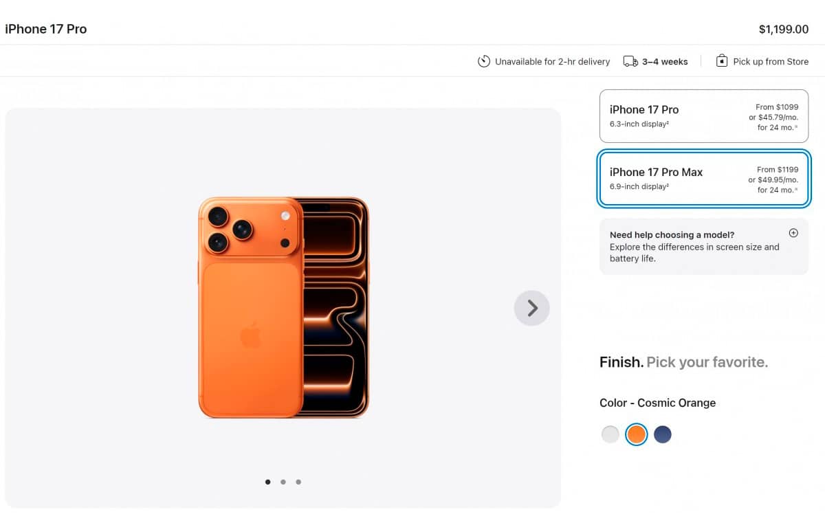 iPhone 17 Pro Max пользуется очень высоким спросом в рамках предзаказа