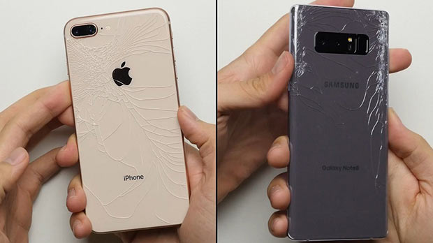 Профессиональный дроп-тест iPhone 8 Plus и Galaxy Note 8