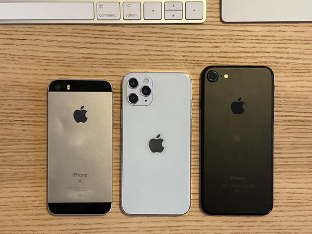 iPhone 12 сравнили с iPhone SE и iPhone 7