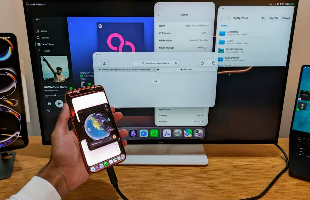 iPadOS 26 запустили на iPhone 17 Pro Max, показав многозадачность