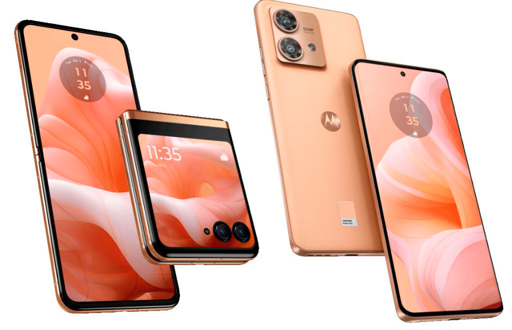 Смартфоны Motorola Razr 40 Ultra и Edge 40 Neo представлены в нежном персиковом цвете