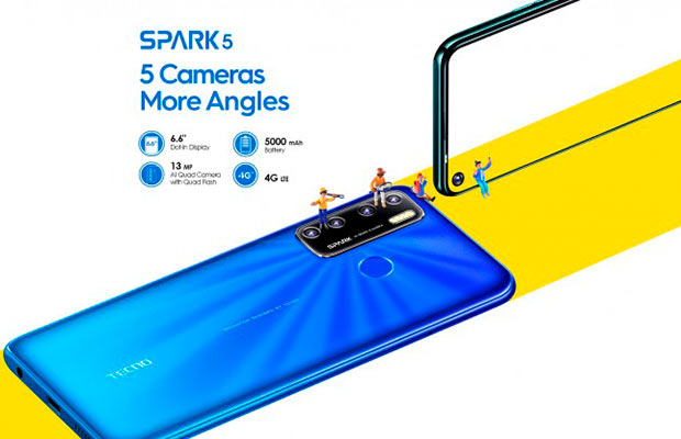 Представлен бюджетный смартфон-долгожитель Tecno Spark 5