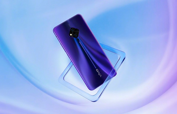 Смартфон Vivo S5 показан в синем цвете