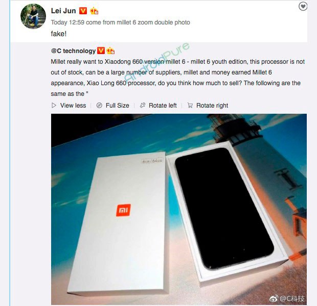 Глава Xiaomi опроверг разработку Xiaomi Mi6 с чипом Snapdragon 660