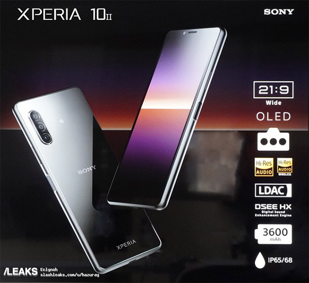 Раскрыты характеристики и дизайн смартфона Sony Xperia 10 II