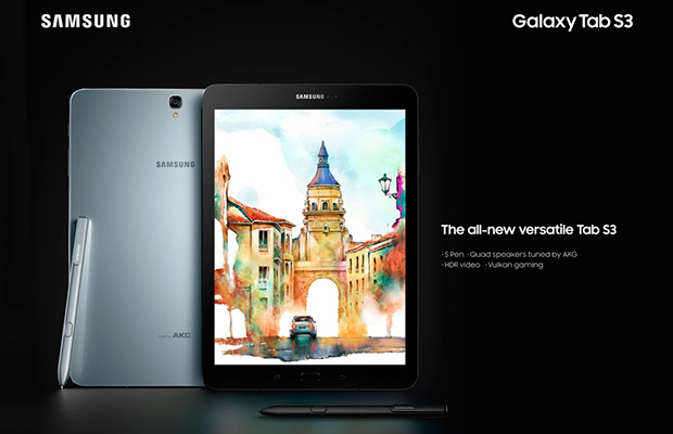 Samsung официально представила планшет Galaxy Tab S3 со стилусом S-Pen
