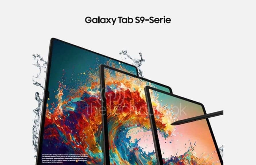 Опубликован маркетинговый рендер серии планшетов Samsung Galaxy Tab S9